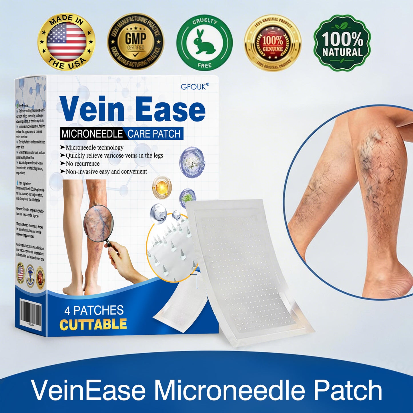 🇺🇸👨‍⚕️🔥GFOUK® VeinEase Microneedle Care Patch⚡Instant Relief, Long-Term Results