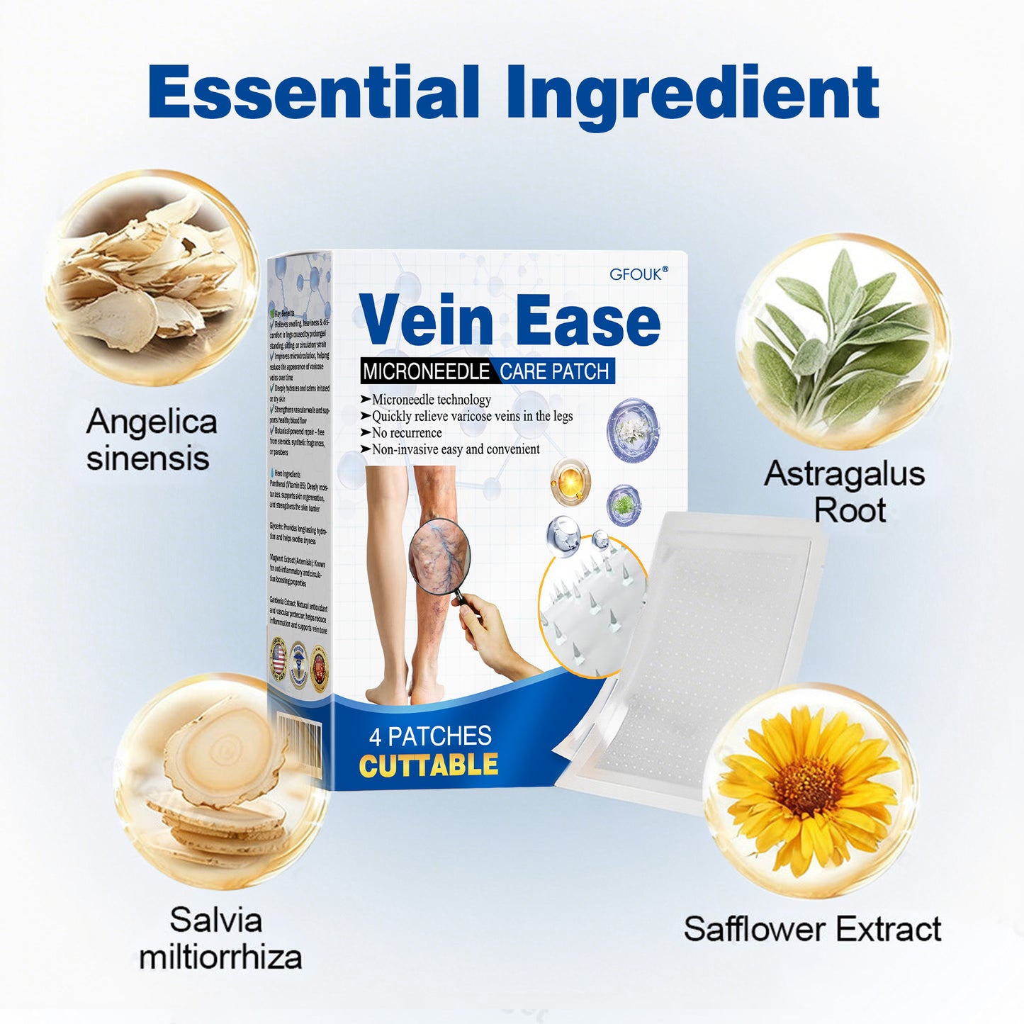 🇺🇸👨‍⚕️🔥GFOUK® VeinEase Microneedle Care Patch⚡Instant Relief, Long-Term Results