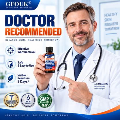 💧GFOUK®40% Salicylic Acid Wart Remover Liquid – Maximum Strength Fast-Acting Treatment for Common, Plantar & Flat Warts, Corns & Calluses, 1.01 fl oz