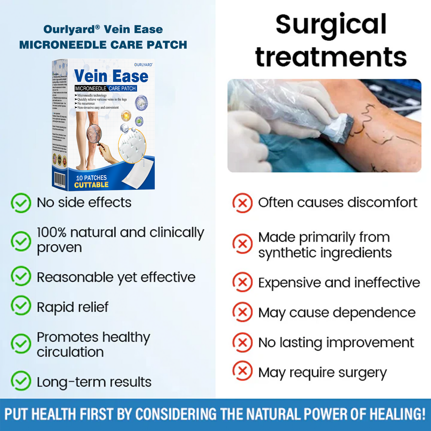 🔥Time-Limited Offer -Ourlyard® Vein Ease Microneedle Care Patch - Cuttable (For Spider Veins, Varicose Veins, Swelling & Leg Fatigue)
