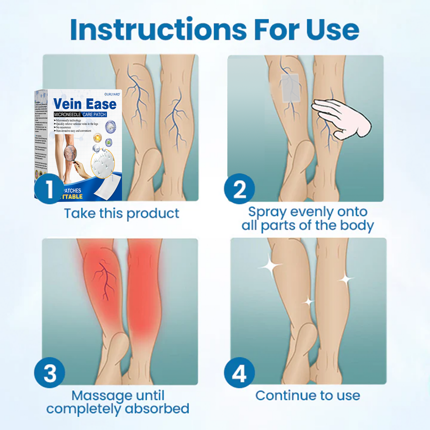 🔥Time-Limited Offer -Ourlyard® Vein Ease Microneedle Care Patch - Cuttable (For Spider Veins, Varicose Veins, Swelling & Leg Fatigue)